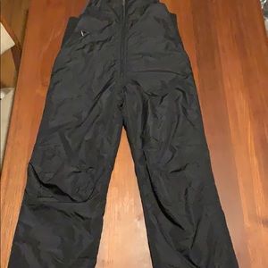 Kids black snow bibs pants L white Sierra EUC